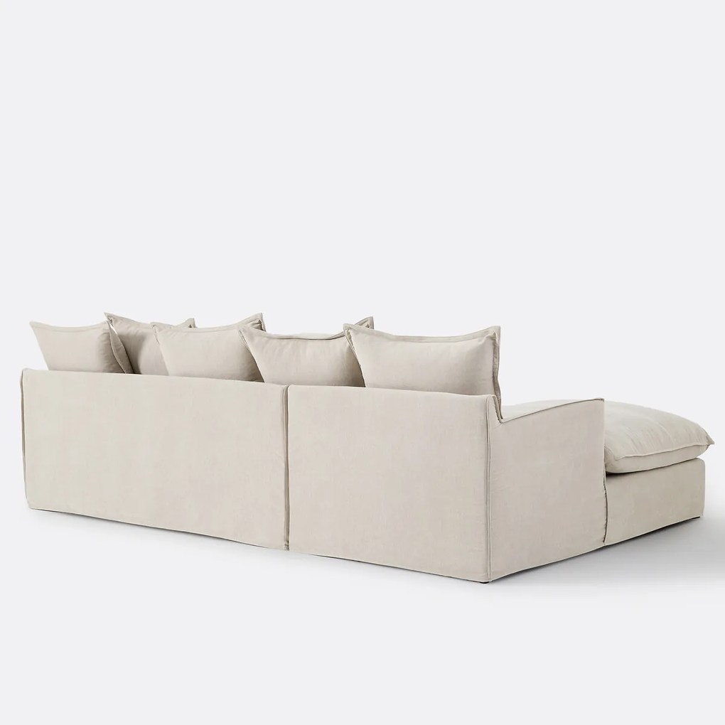 Hoekbank links, omvormbaar, afneembare hoes, 4-zits, gemêleerd polyester, ODNA