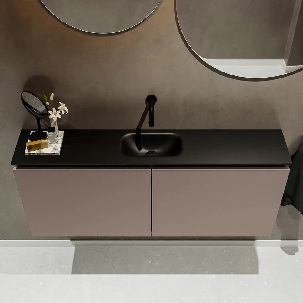 Mondiaz Ture 120cm toiletmeubel smoke met wastafel urban midden geen kraangat