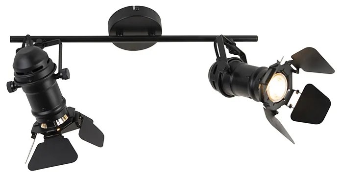 Smart spot zwart incl. WiFi GU10 2-lichts met kleppen - Movie