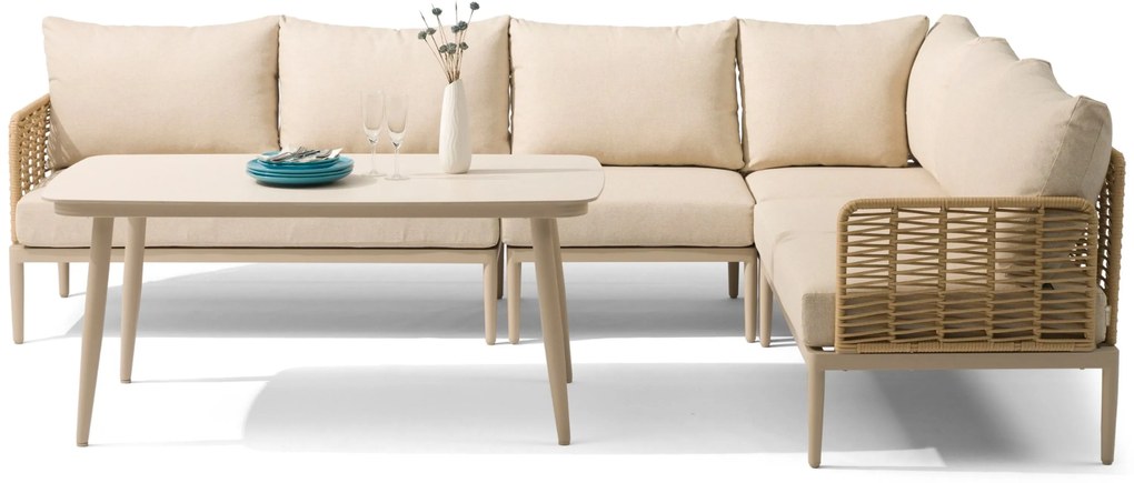 Hoek loungeset 5 personen Aluminium/wicker Taupe  Coco Ibiza