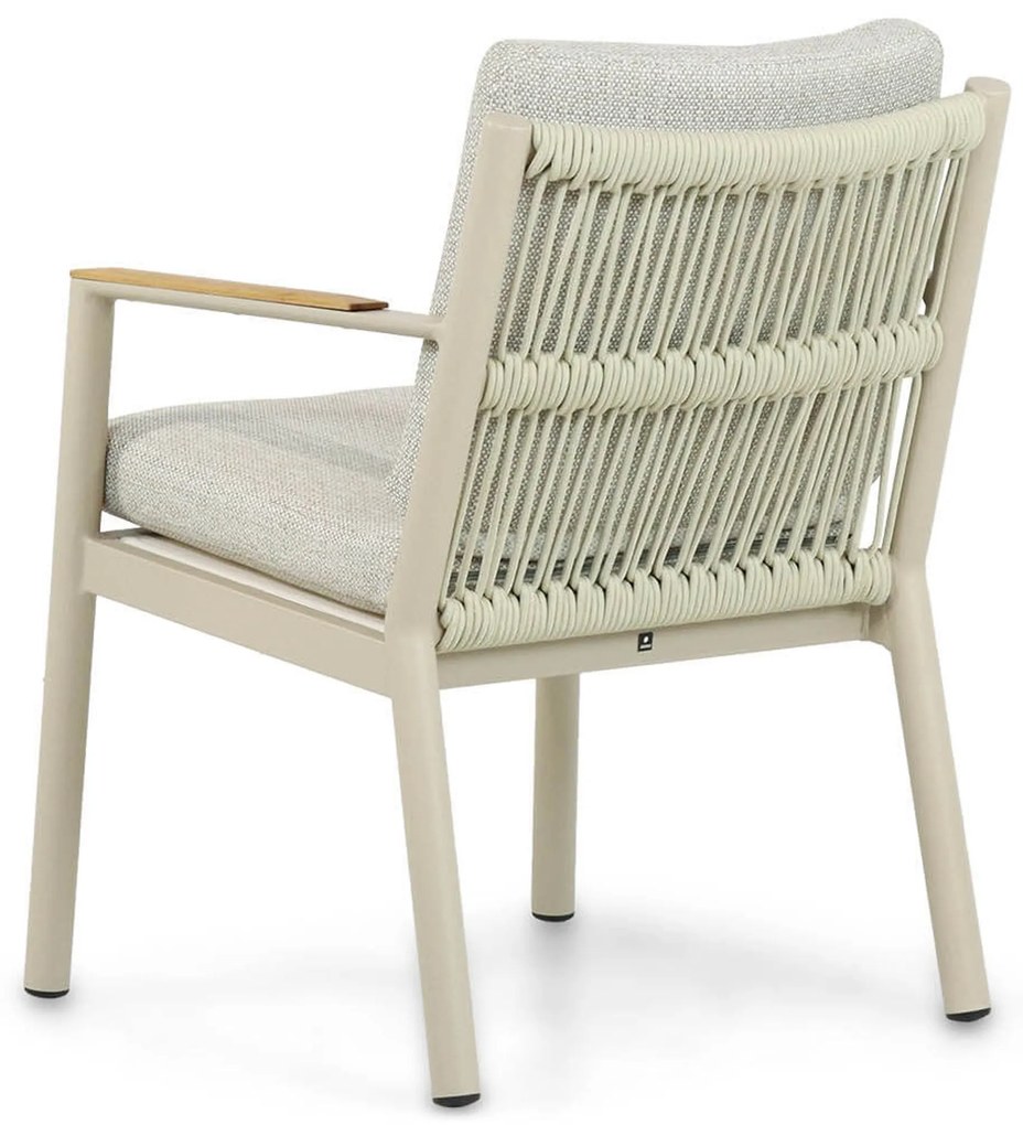 Tuinset Ronde Tuintafel 6 personen 180 cm Aluminium/Rope Taupe Coco Sevilla/Fungo