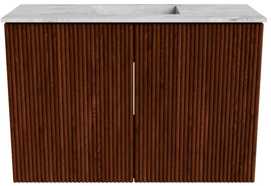 Mondiaz Joya DLux 60cm toiletmeubel ruby met wastafel faye midden 1 kraangat glace