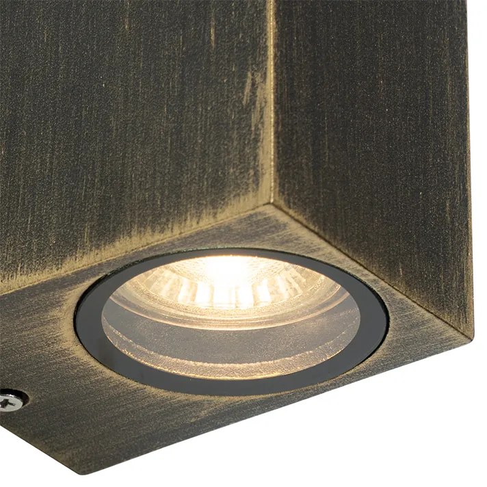 Buitenlamp Moderne wandlamp antiek goud 2-lichts IP44 - Baleno Design, Modern GU10 IP44 Buitenverlichting