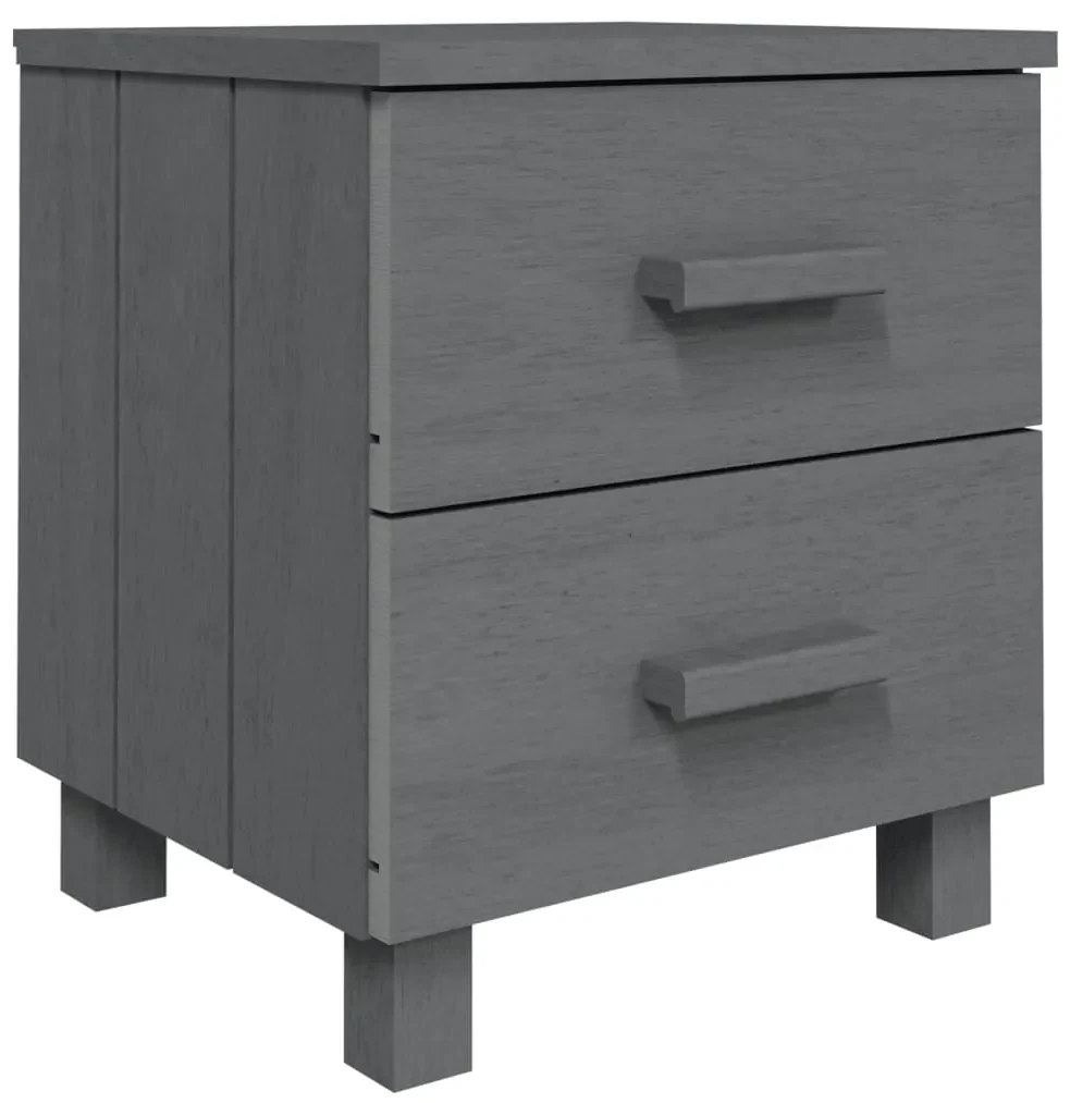 vidaXL Nachtkastje 40x35x44,5 cm massief grenenhout donkergrijs