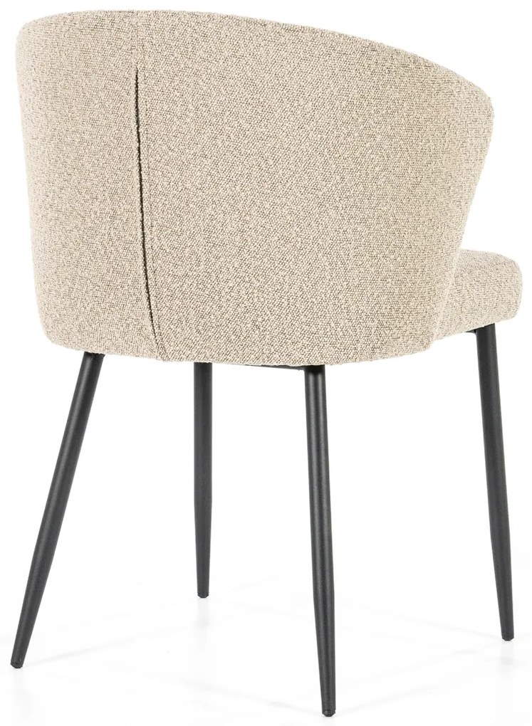 Eleonora Santos Taupe Eetstoel Boucle Met Ronde Rug