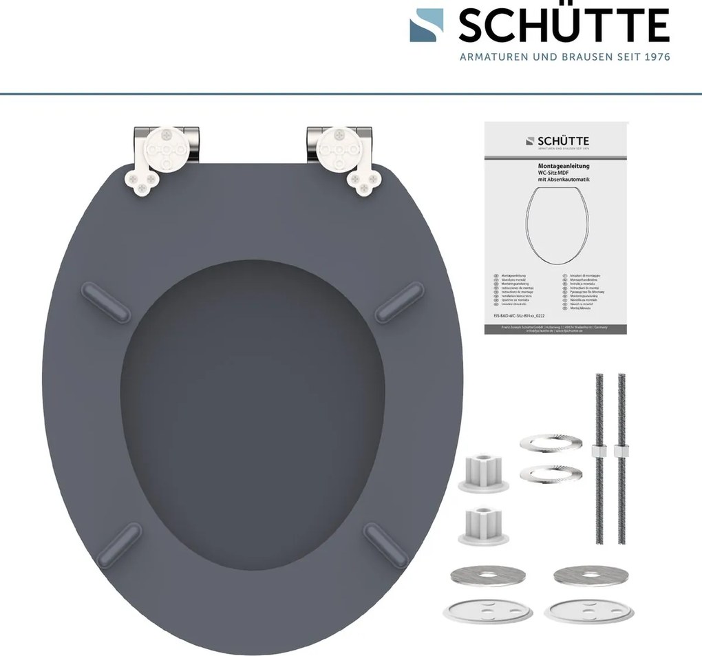 Schutte Mabel softclose toiletzitting grijze houtprint