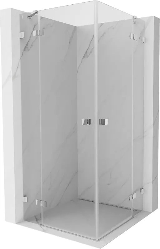 Mexen Lunar Duo scharnierende douchecabine 90 x 90 cm, transparant, chroom - 834-090L-090P-01-00