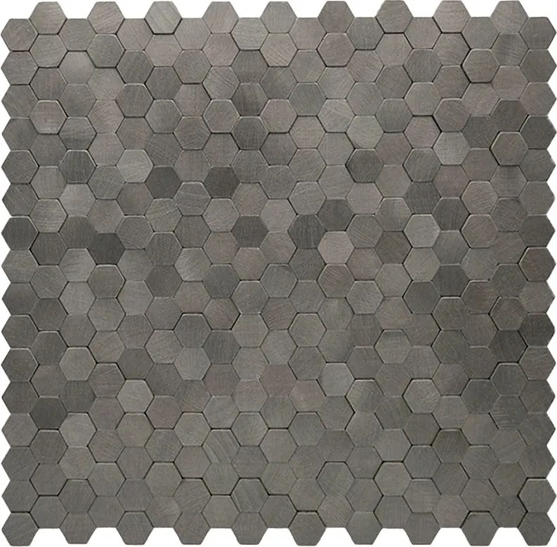 Zelfklevende Mozaïektegels Metaal | Mini Hexagon 3D Antraciet | 29,8×30,7 cm | Keuken, Bad & WC