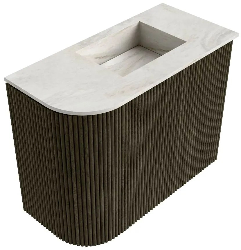 Mondiaz Joya DLux 50cm toiletmeubel ronding links shadow met wastafel faye rechts 1 kraangat ostra