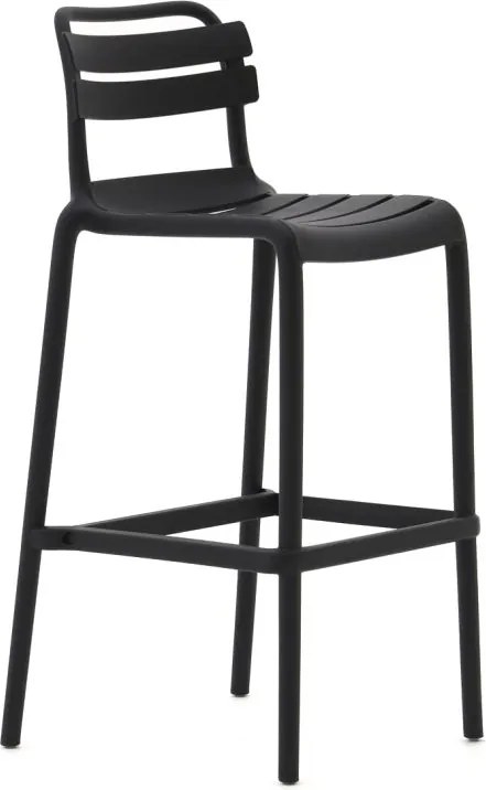 Barkruk tuin | Forza  Vico | Kunststof | Zwart | Tuinstoel | Kees Smit Tuinmeubelen