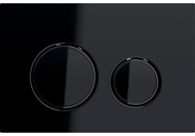 Geberit Sigma21 bedieningplaat, 2-toets spoeling frontbediening voor toilet 24.6x16.4cm zwartchroom / zwart 115651SJ1