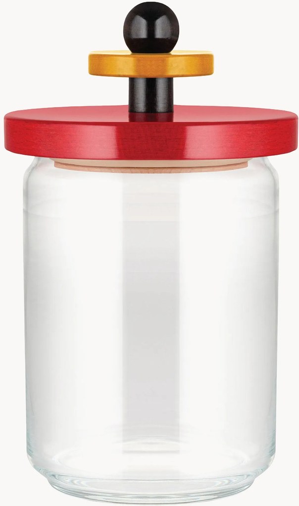 Glazen pot Lucia met hermetisch beukenhouten deksel