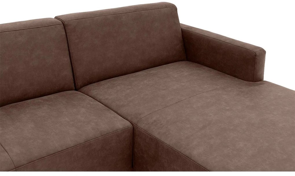 Goossens Key West bruin, micro leer, 3-zits, modern design