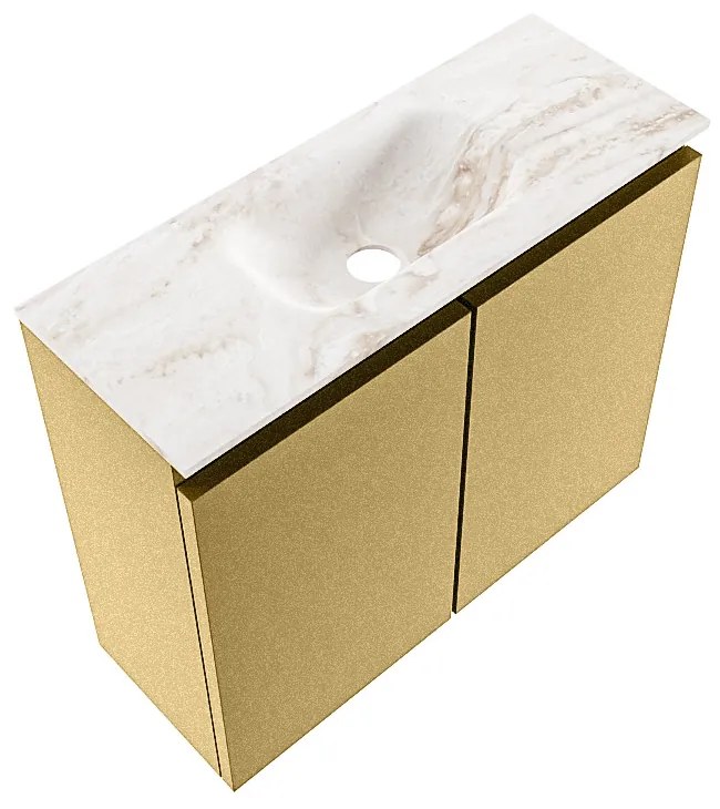 Mondiaz Ture DLux toiletmeubel 60cm oro met wastafel frappe midden met kraangat