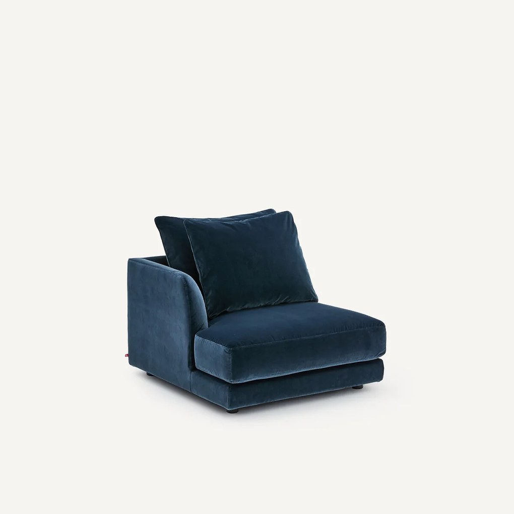 Halve bank links, modulair, van fluweel, TIBERIO