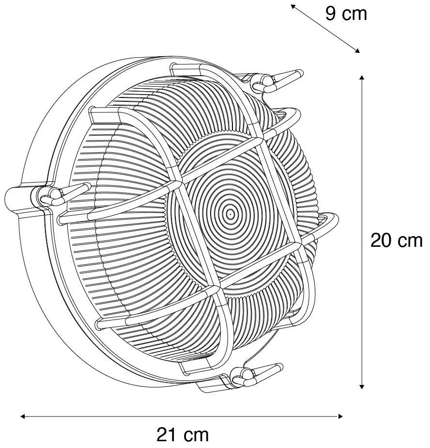 Buiten wand- en plafondlamp antiek goud rond IP44 - Noutica Industriele / Industrie / Industrial E27 IP44 Buitenverlichting