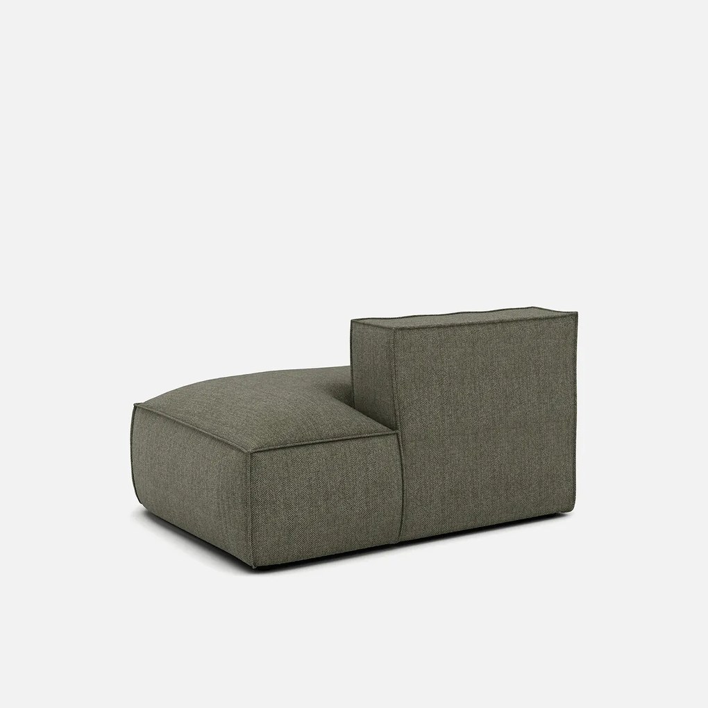 Rechts chaise longue-element voor modulaire bank, in structuurstof, Seven