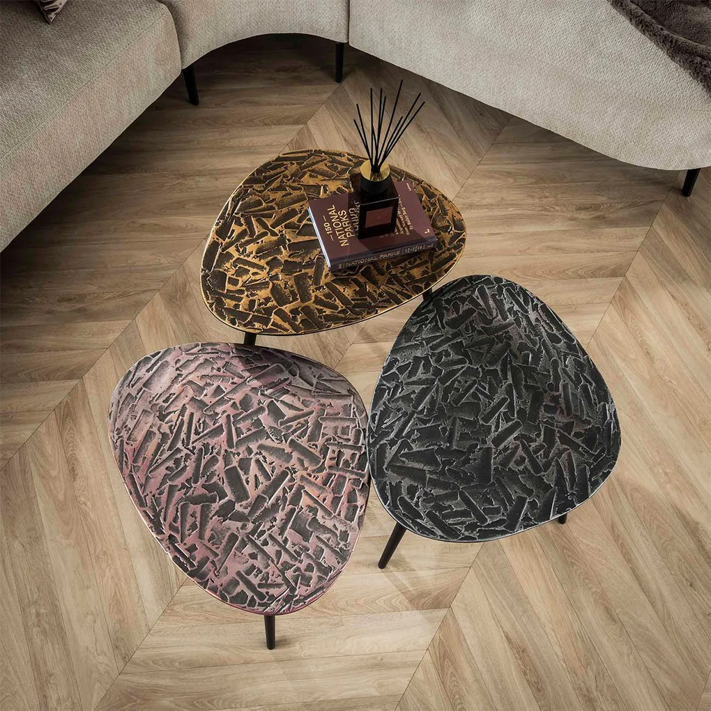 Driehoek Salontafel Set Van 3 - 60 X 48cm.
