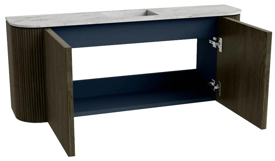 Mondiaz Joya DLux 105cm toiletmeubel ronding links/rechts shadow met wastafel faye midden 1 kraangat glace