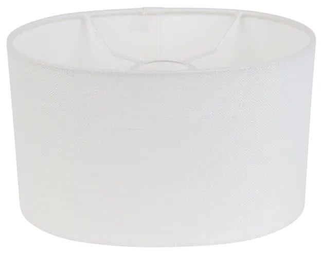 Stoffen Linnen lampenkap wit ovaal 25/16/15 Modern