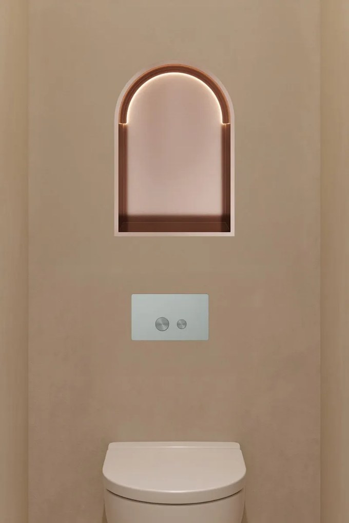 Hotbath &More inbouwnis met verlichting toogmodel 30x45x10cm geborsteld koper PVD