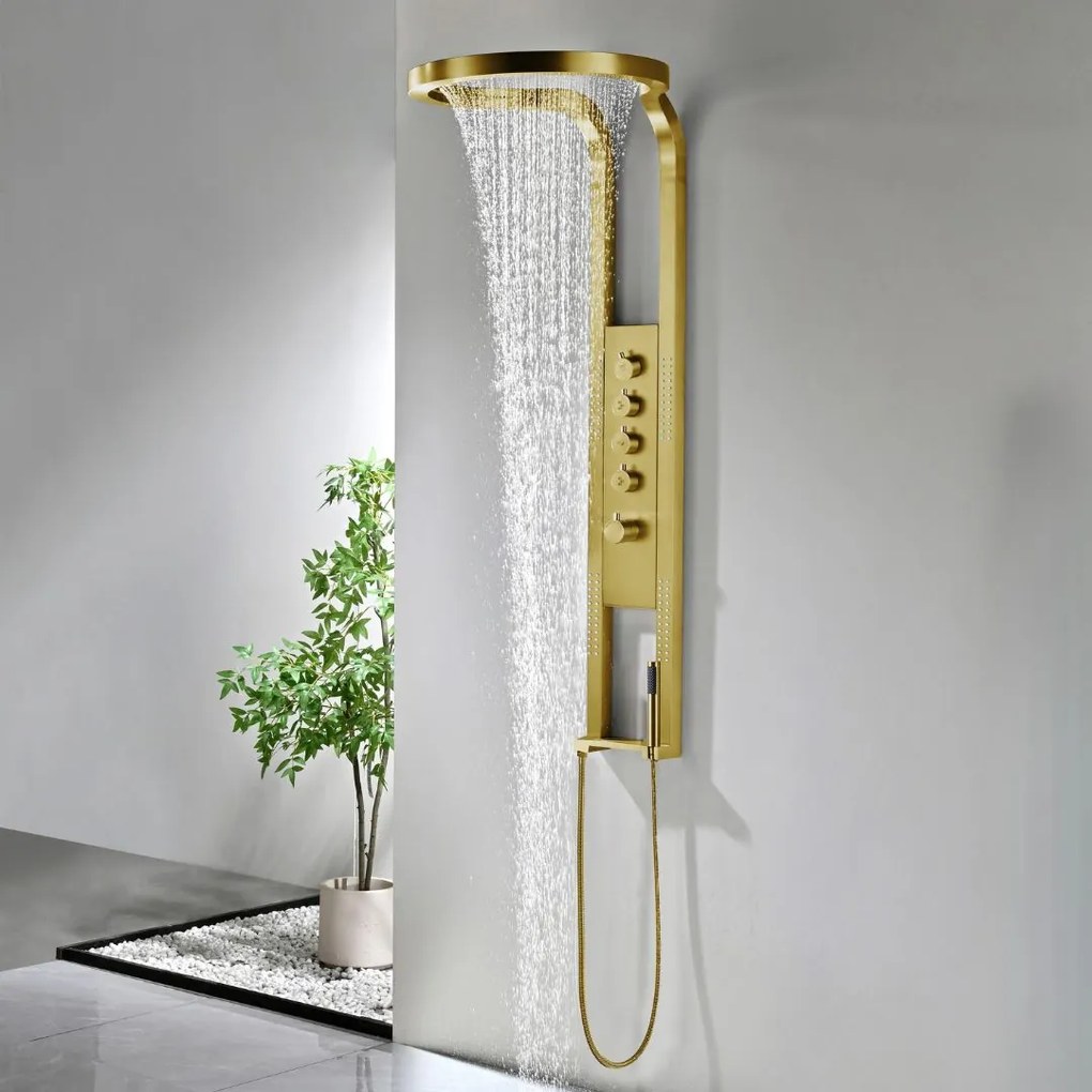 Best Design Nancy Future thermostatisch douchepaneel goud mat
