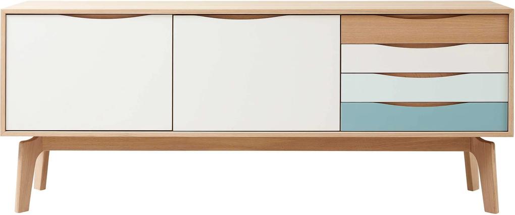 Wood and Vision Edge Sideboard 2-4 dressoir wit multi frame licht eiken