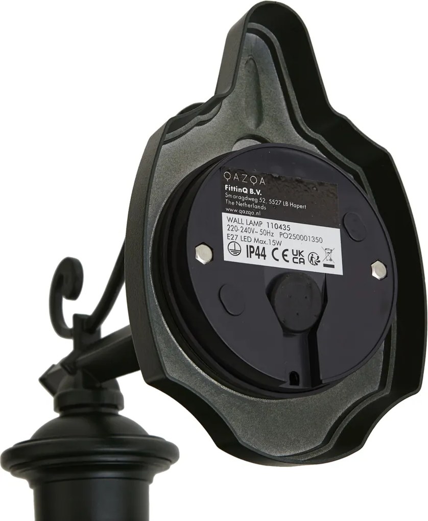 Klassieke buiten wandlamp donkergroen met helder glas - Genoa