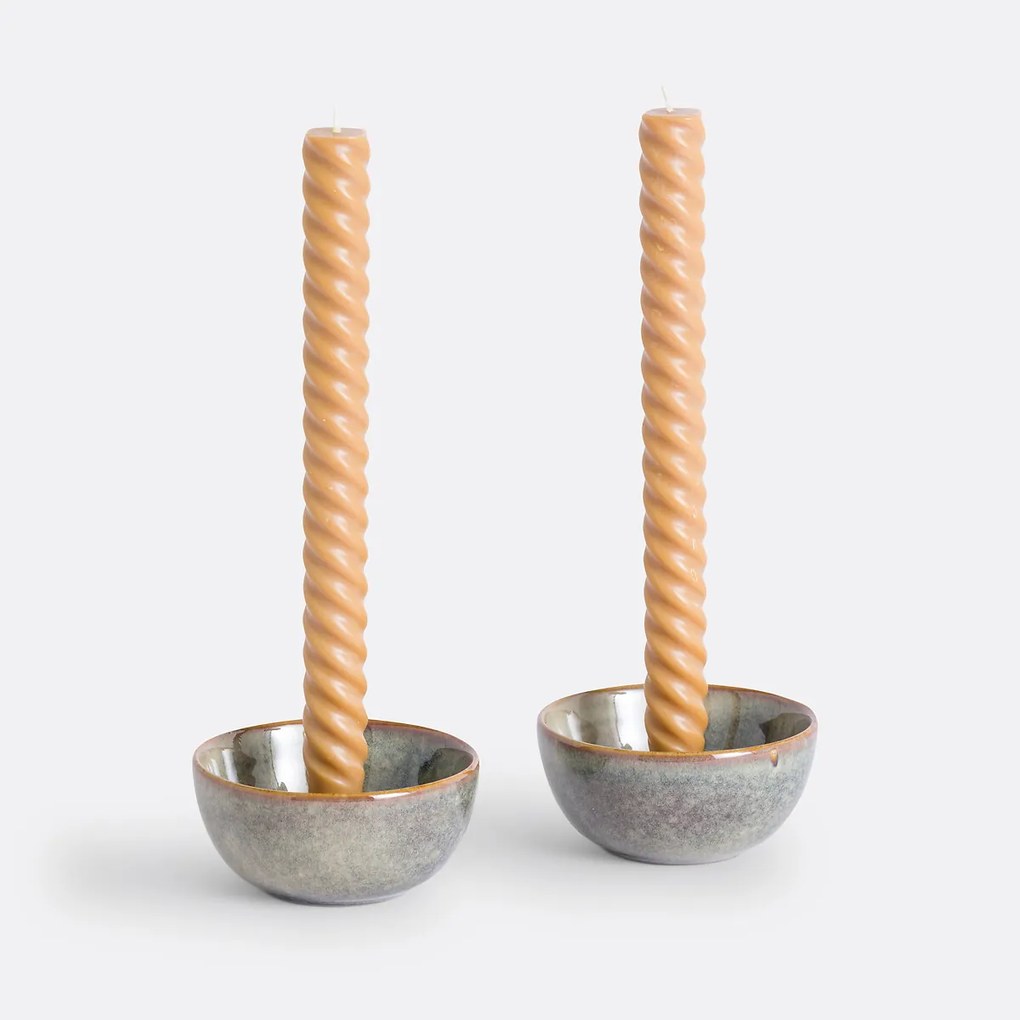 Set van 2 gedraaide kaarsen, Fabola