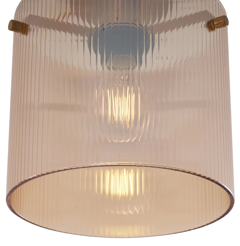 Art Deco plafondlamp messing met amber glas - Laura Art Deco E27 rond Binnenverlichting Lamp