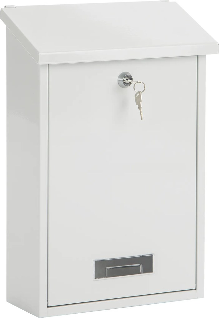 Practo Garden dublin wit wit - Brievenbus in gelakt staal - 10x25x39,6cm