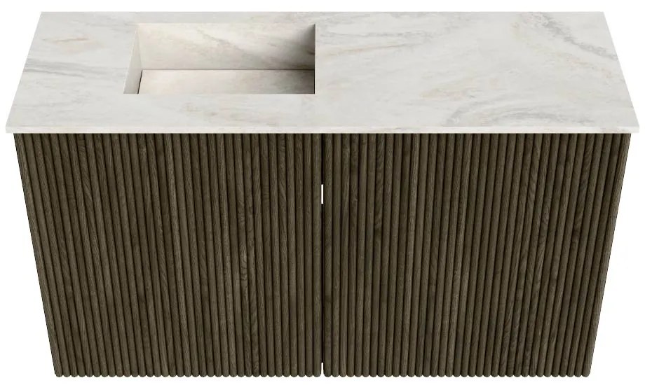 Mondiaz Joya DLux 70cm toiletmeubel shadow met wastafel faye links zonder kraangat ostra
