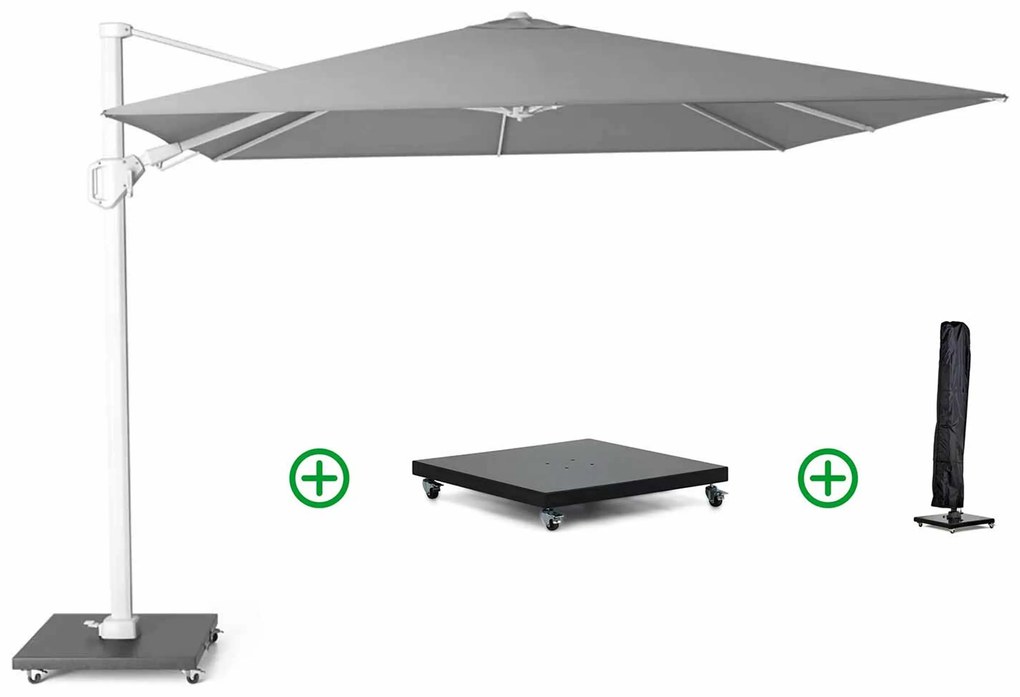 Platinum Challenger zweefparasol T2 wit frame 3x3m (incl. voet en hoes) manhattan