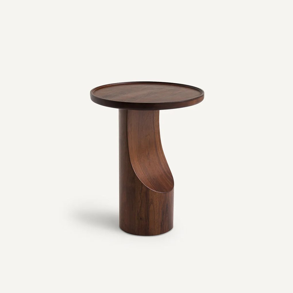 Bijzettafel van notenhout en walnootfineer, Stigido