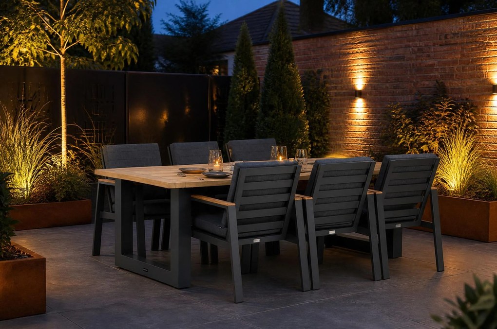 Tuinset 6 personen 240 cm Aluminium Grijs Lifestyle Garden Furniture Marietta/Talai