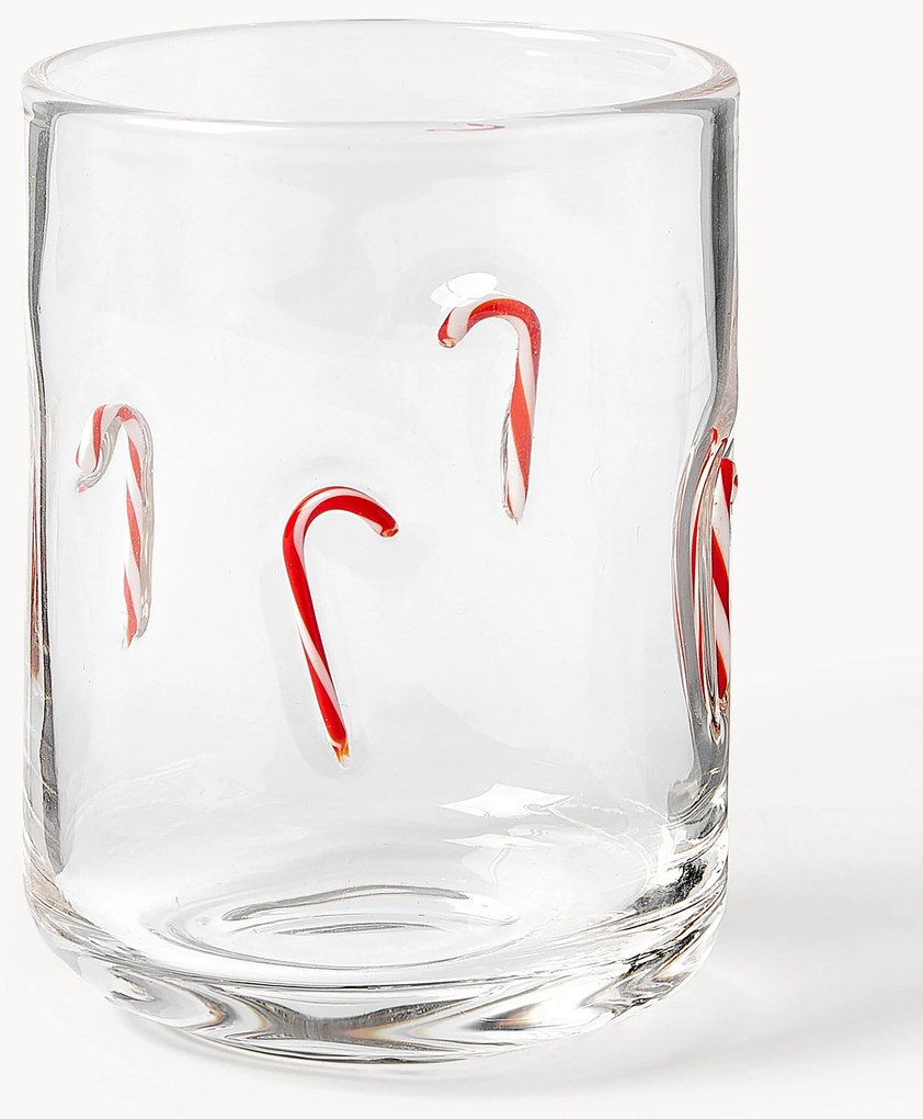 Mondgeblazen waterglazen Candy, 4-delig