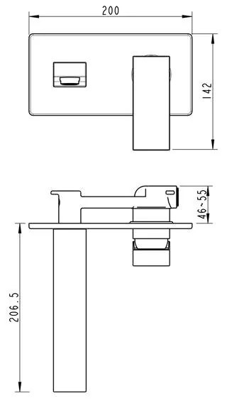 Lambini Designs Modena inbouw wastafelkraan chroom