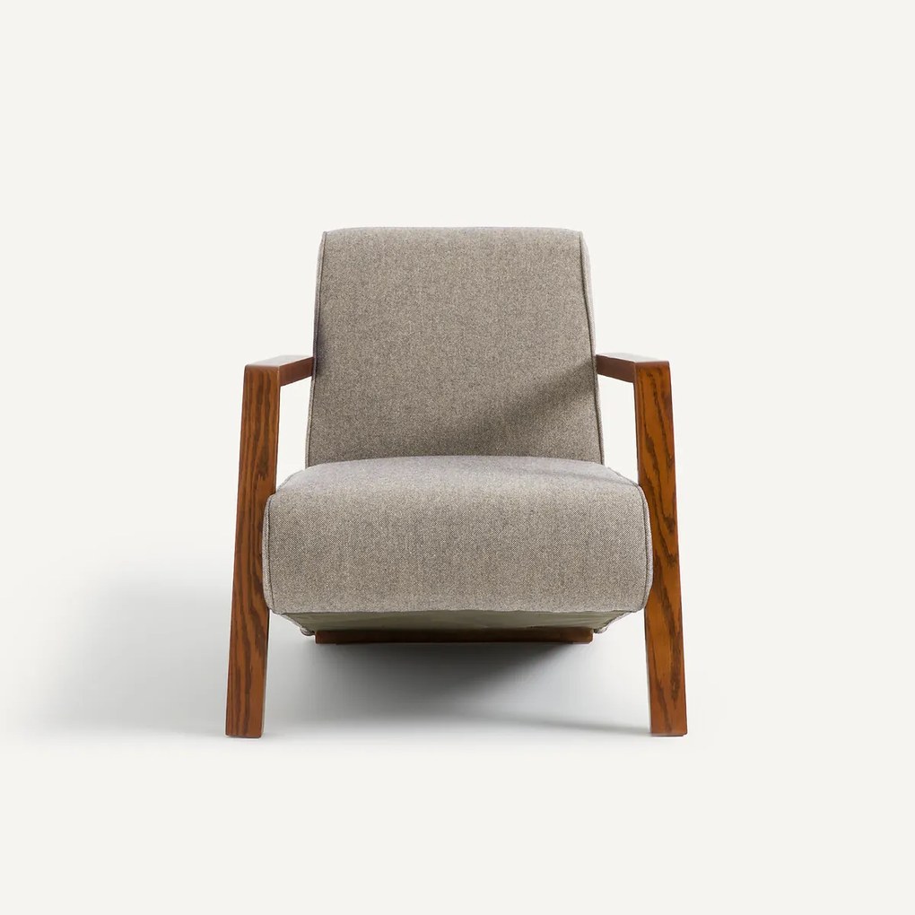 Fauteuil in wol en polyester Sanami
