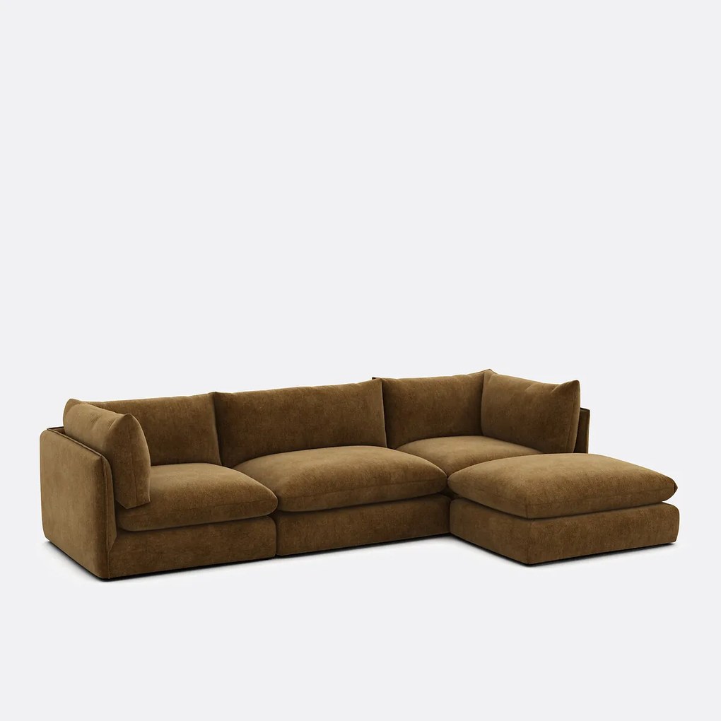Hoekelement voor modulaire bank, in gemêleerd polyester, Malo