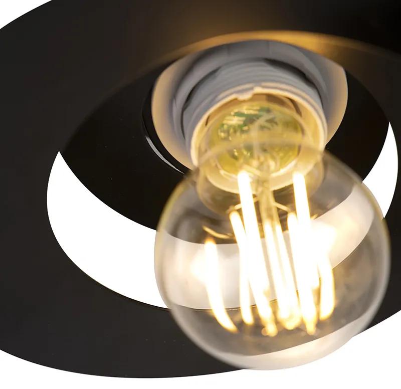 Moderne plafondlamp met zwarte spiraal kap - Scroll Modern E27 rond Binnenverlichting Lamp