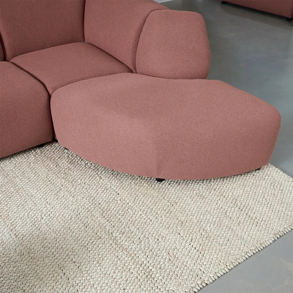 Hoekbank Met Rond Element Rechts Terracotta Roze