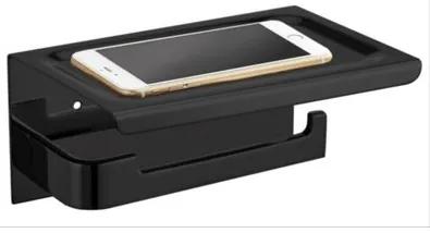 Best Design Nero Phone toiletrolhouder excl telefoon mat zwart 4004800