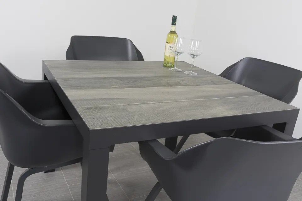 Sophie Element/Kings 4-persoons 100x100 cm. dining tuinset - Antraciet