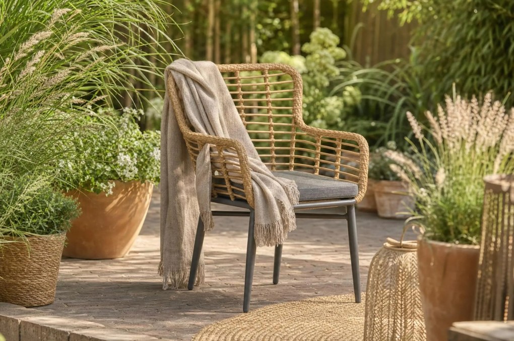 Tuinset 6 personen 210 cm Aluminium/Wicker Taupe De Laan Projects