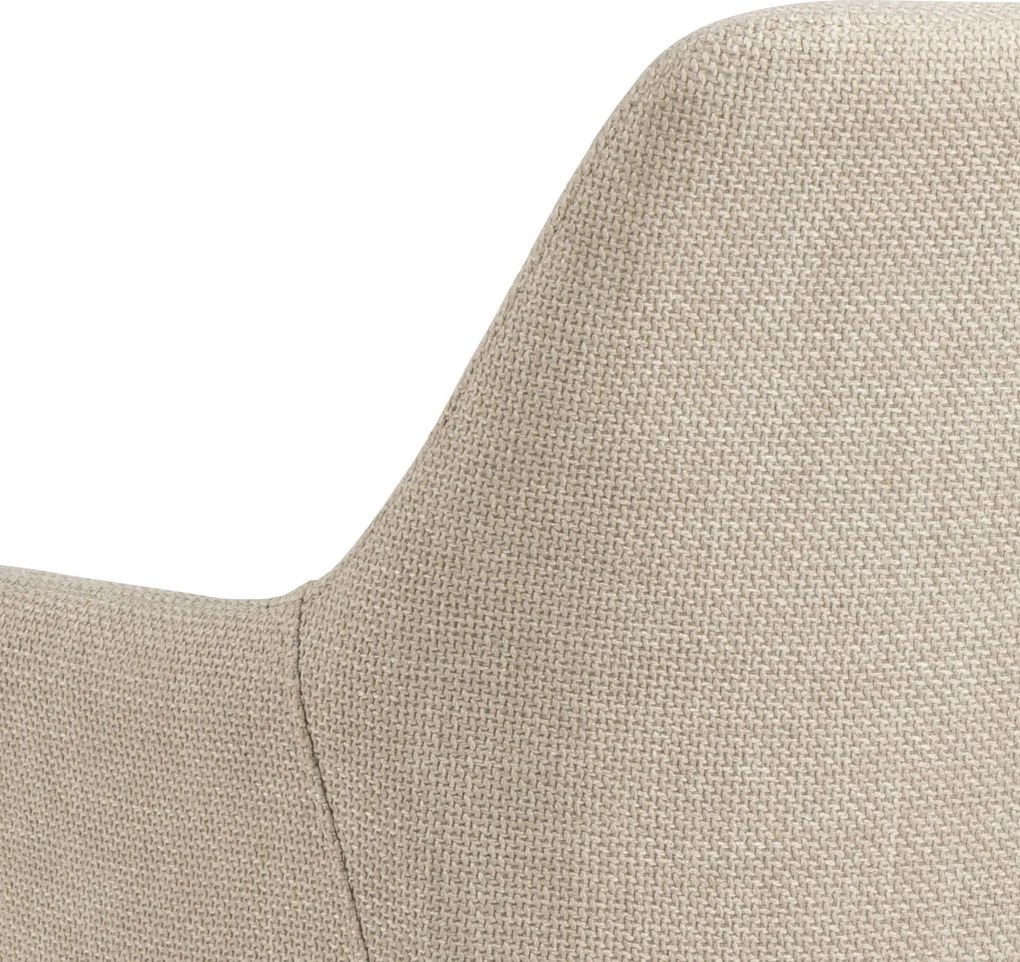 VERA Beige (stof Basel 24) - MODERNE KUIPVORMIGE GESTOFFEERDE STOEL VOOR WOONKAMER / LOFT