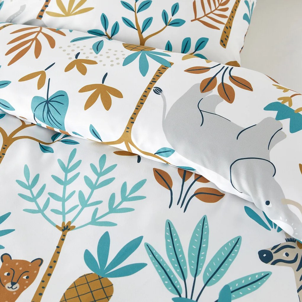 Bedset in recycled microvezel, vierkante kussensloop
