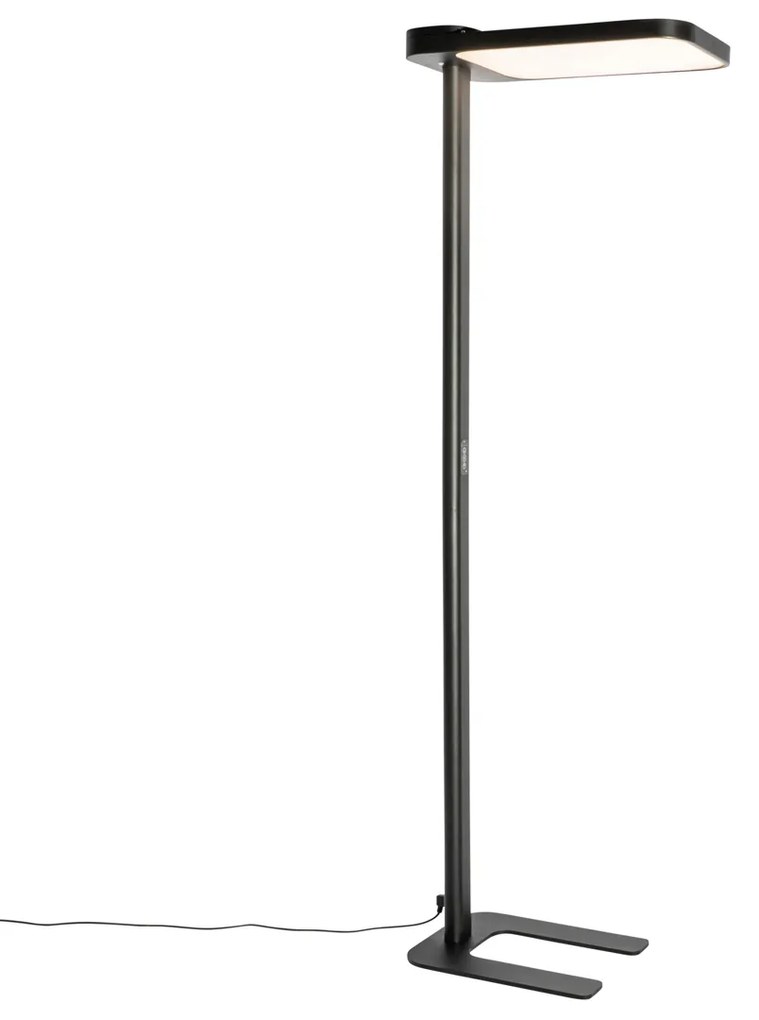 Daglicht vloerlamp zwart vierkant incl. LED en dimmer - Guzo