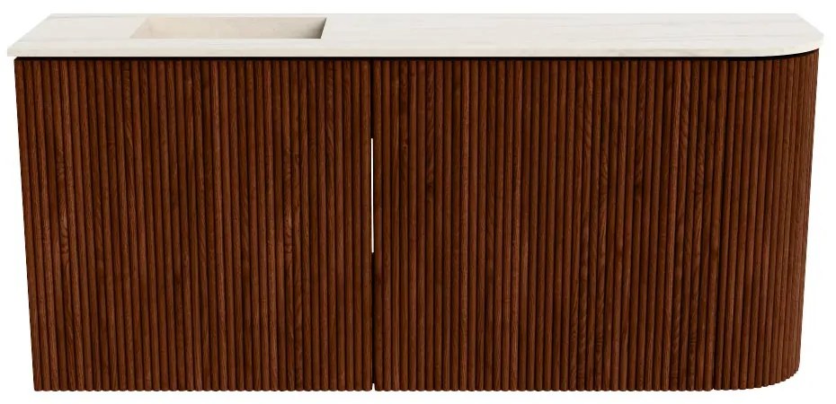 Mondiaz Joya DLux 90cm toiletmeubel ronding rechts ruby met wastafel faye links zonder kraangat meli