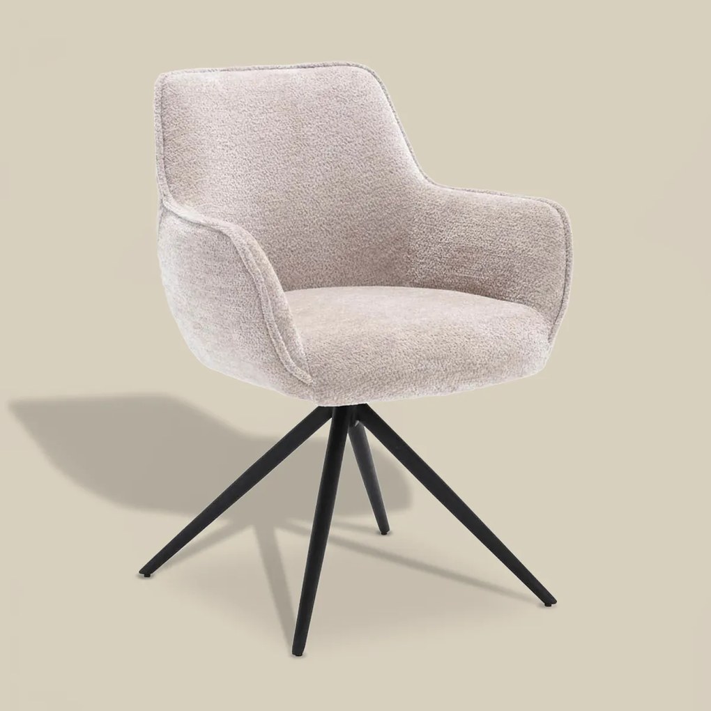Boucle Stoel Draaibaar Sand