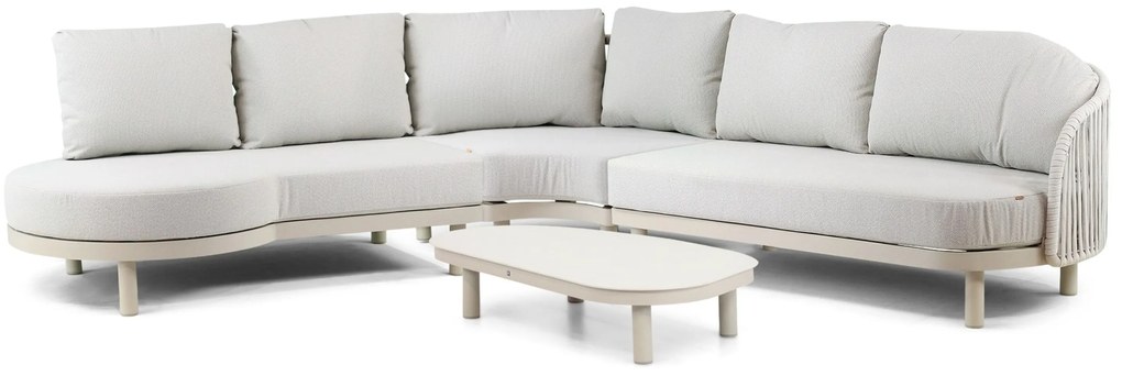 Hoek loungeset 5 personen Aluminium/rope Taupe  Santika Furniture Santika